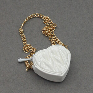 4inch bag charm cute custom bags - white heart bag - 0623B90